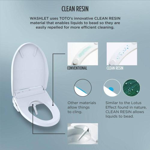 C5 Washlet Electric Heated Bidet Toilet Seat for Elongated Toilet in Cotton White