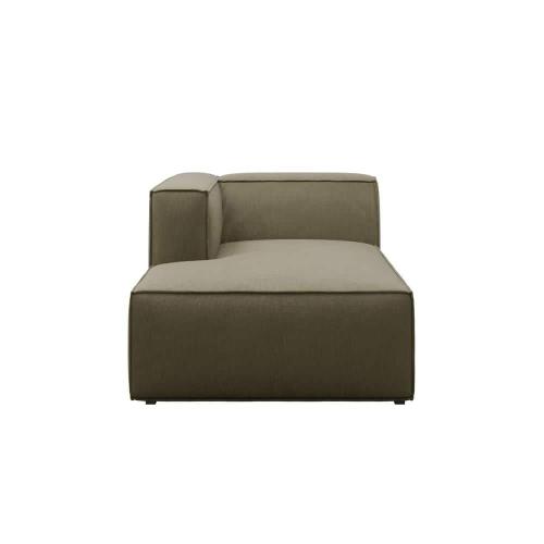 Olive Green Dockson Polyester Corduroy Left Side Facing Chaise Lounge