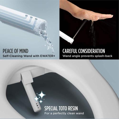 C5 Washlet Electric Heated Bidet Toilet Seat for Elongated Toilet in Cotton White