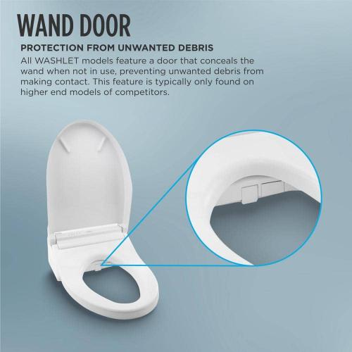 C5 Washlet Electric Heated Bidet Toilet Seat for Elongated Toilet in Cotton White