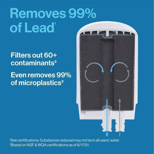 Brita Faucet Mount Tap Water Filtration System in White, BPA Free, Reduces Lead