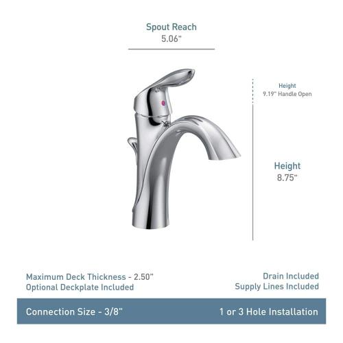 Eva Single Hole Single-Handle High-Arc Bathroom Faucet in Chrome