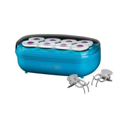 IninitiPRO BY CONAIR Instant Heat Tourmaline Ceramic Flocked Hot Rollers, 2-inch Hot Roller Blue Setter for Mega Volume and Smooth Waves CHV28N