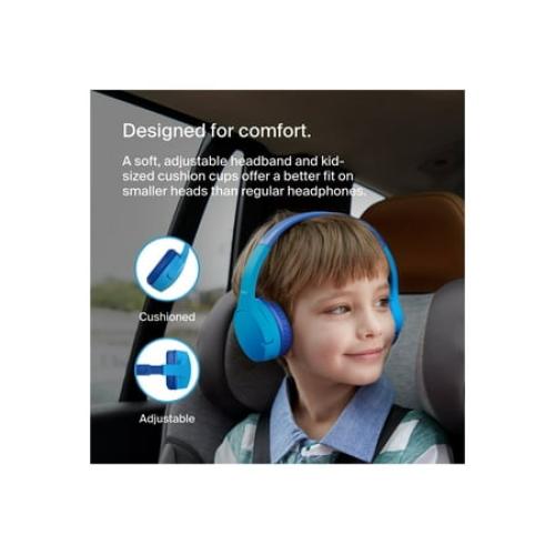 Color Blue Belkin SoundForm Mini - Headphones with mic - on-ear - Bluetooth - wireless, wired - 3.5 mm jack - blue