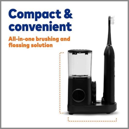 Waterpik SF-04 Sonic-Fusion 2.0 Professional Flossing Toothbrush, Electric Toothbrush and Water Flosser Combo In One Black