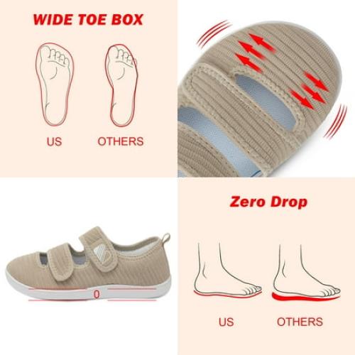 Barerun Adjustable Breathable Knit Walking Sneakers for Women with Diabetic and Arthritis Swelling Size 40 europe