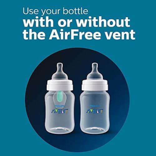 Philips AVENT Anti-Colic Baby Bottles with AirFree Vent, 9oz, 4pk, Clear, SCY 9oz 4 Pack Clear