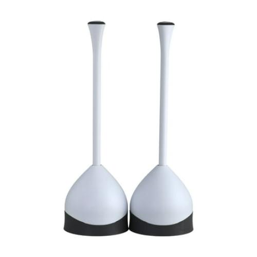 Clorox Toilet Plunger with Hideaway Storage Caddy, Set of 2