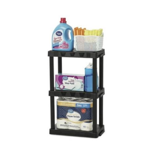 Hyper Tough Black Plastic 3-Tier 32 H x 20.07 W x 12 D, 150lb Total Capacity