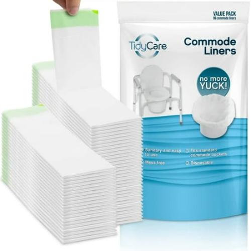 Set of 96 TidyCare Bedside Commode Liners, Portable Toilet Liners, Value Pack, 96 Count
