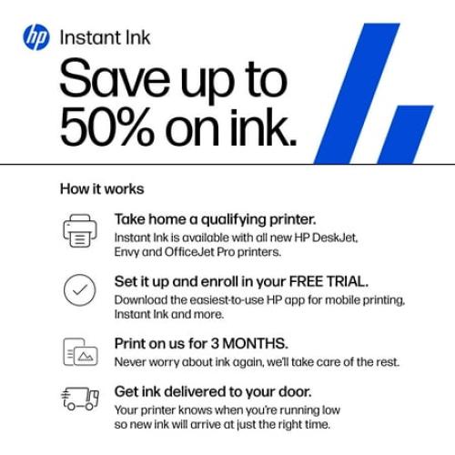 HP DeskJet 4252e Wireless All-in-One Color Inkjet Printer (White), Scanner, Copier, 3 months Free Instant Ink