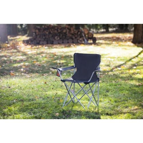 Ozark Trail Basic Quad Folding Camp Chair with Cup Holder, Black