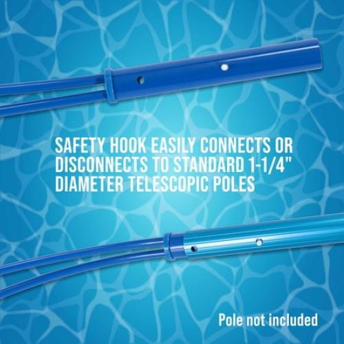U.S. Pool Supply Swimming Pool Safety Hook - Emergency Life-Saving Rescue Equipment, Help Struggling, Drowning Swimmers, Teaching Preserver - Aluminum Alloy, Attaches to 1-1/4 Telescopic Poles
