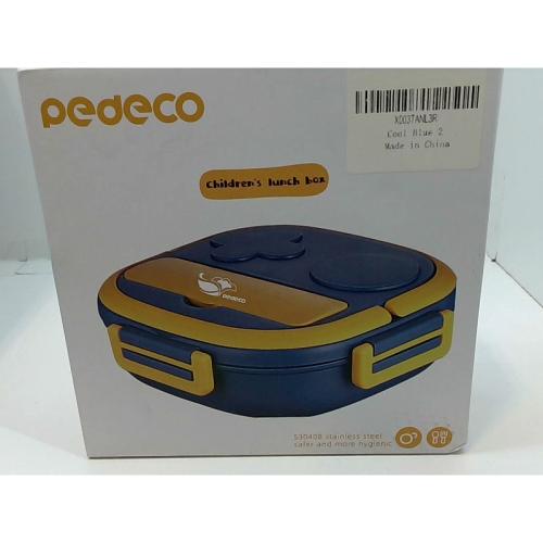 PEDECO Bento Box for KidsStainless Steel-2-Compartment - Complete Lunch Set with Portable Cutlery - Ideal for Children Under 3 Years Old - Dishwasher Safe & BPA-Free(Blue)