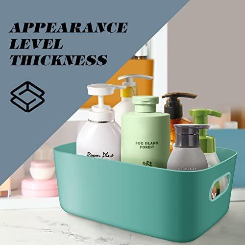 OWill 7-Pack 7.2 L Plastic Storage B-ins and Baskets for Efficient Home Classroom Organization - Small Containers in Multiple Colors for Kitchen Cupboard Box Bathroom Organizer on Shelves and Tubs