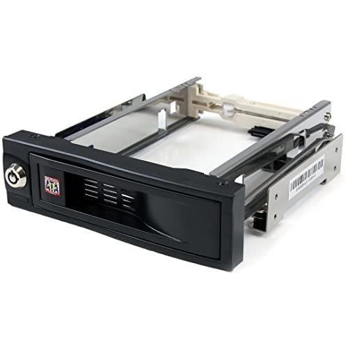 StarTech.com 5.25in Trayless Hot Swap Mobile Rack for 3.5in Hard Drive - Internal SATA Backplane Enclosure - Lockable drive bay  TAA (HSB100SATBK)