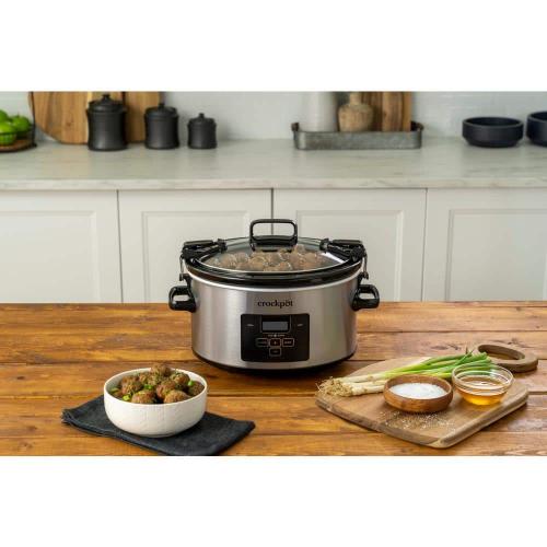 4-qt. Stainless Steel Cook and Carry Programmable Slow Cooker