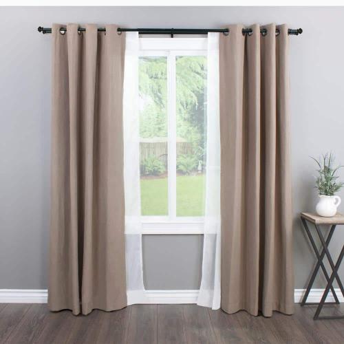 Urn 72 in. - 144 in. Adjustable Double Curtain Rod 1 in. in Antique Black with Finial