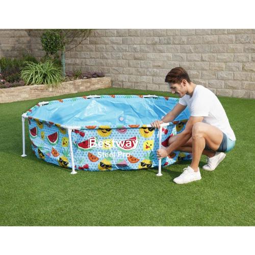 8 ft. x 8 ft. Round 20 in. Deep Above Ground Kiddie Pool with Shaded Canopy