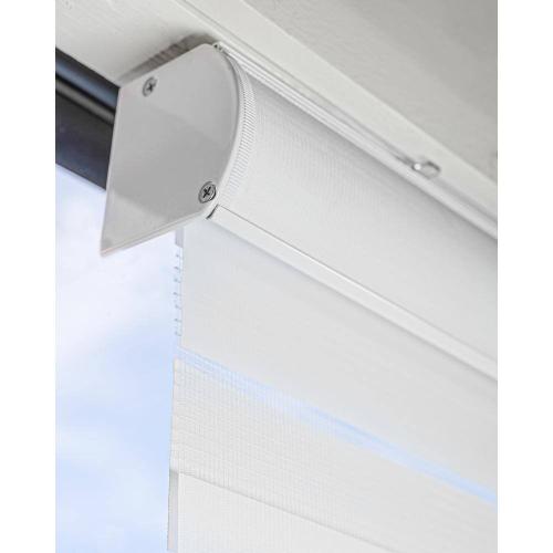 Basic Arctic Cordless Cut-to-Width Light Filtering Dual Layer Zebra Roller Shade 22 in. W x 72 in. L