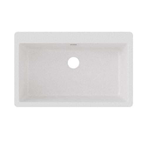 Quartz Classic 33 in. Drop-in Single Bowl White Granite/Quartz Composite Kitchen Sink Only