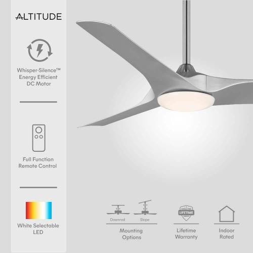 Gossamer 60 in. Integrated LED Indoor Brushed Nickel Ceiling Fan with Remote Control and White Color Changing Light Kit