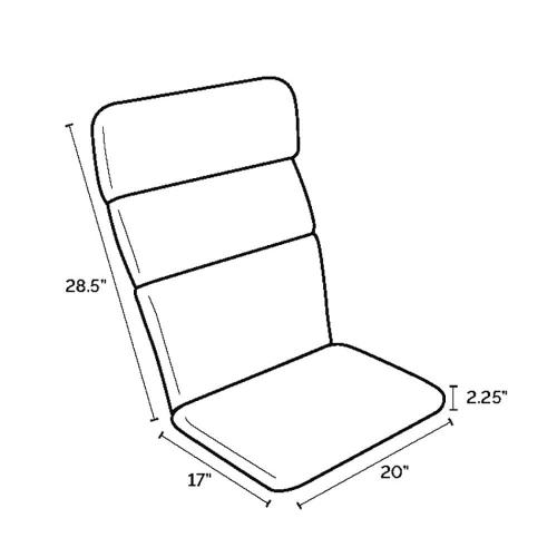Size 20 in. x 45.5 in. Sapphire Blue Leala Outdoor Adirondack Chair Cushion