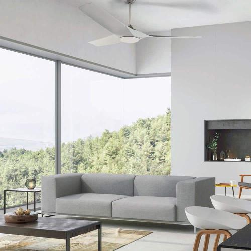 Gossamer 60 in. Integrated LED Indoor Brushed Nickel Ceiling Fan with Remote Control and White Color Changing Light Kit