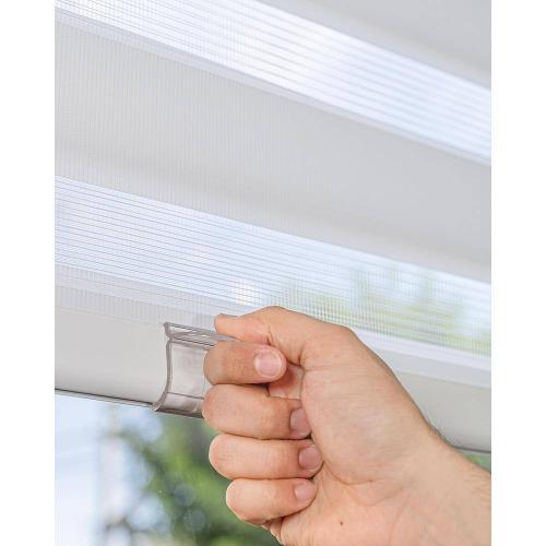 Basic Arctic Cordless Cut-to-Width Light Filtering Dual Layer Zebra Roller Shade 22 in. W x 72 in. L