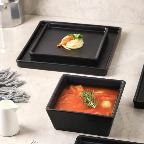 Stone Lain Grace 12-Piece Dinnerware Set Stoneware, Service For 4, Black Matte
