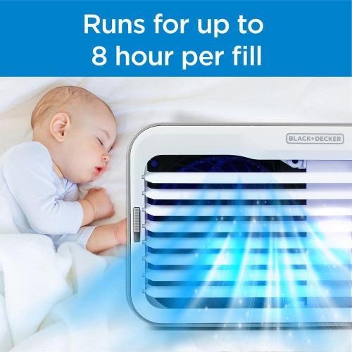 Desktop Air Cooler, Personal Portable Fan with 3-Speeds, Evaporative Air Cooler, White/Gray