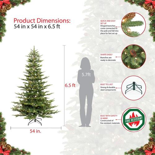 6.5 ft. Pre-Lit Incandescent Aspen Green Fir Artificial Christmas Tree with 500 UL Clear Lights