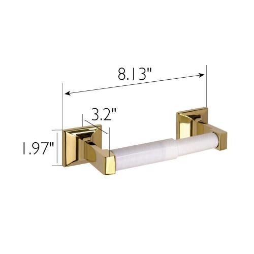 Millbridge Double Post Toilet Paper Holder in Polished Brass