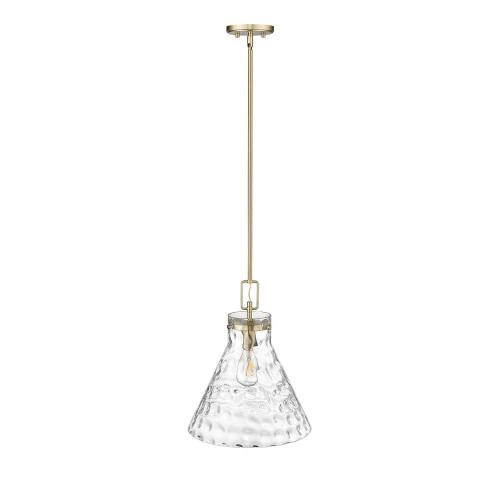 Barlon 60-Watt 1-Light Modern Gold Pendant-Light Clear Water Shade