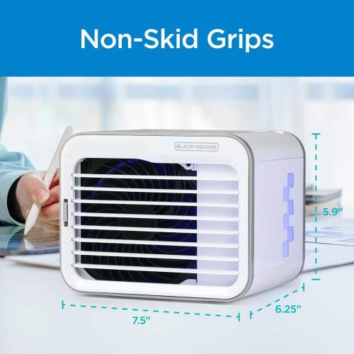 Desktop Air Cooler, Personal Portable Fan with 3-Speeds, Evaporative Air Cooler, White/Gray