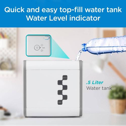Desktop Air Cooler, Personal Portable Fan with 3-Speeds, Evaporative Air Cooler, White/Gray