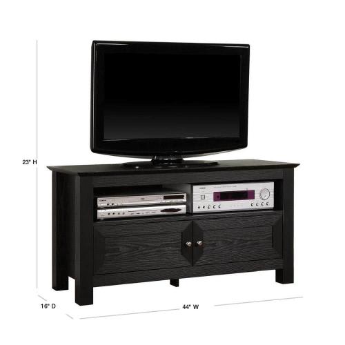 Cortez 44 in. Black Composite TV Stand 48 in. with Doors