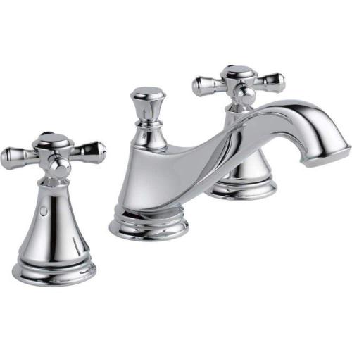 Cassidy 8 in. Widespread 2-Handle Bathroom Faucet with Metal Drain Assembly in Chrome (Handles Not Included)