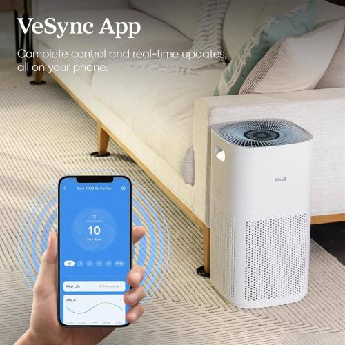 Color White PlasmaPro 600S Smart 635 sq.ft. Black Panel True HEPA Air Purifier