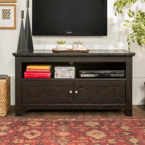 Cortez 44 in. Black Composite TV Stand 48 in. with Doors