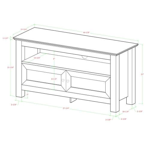 Cortez 44 in. Black Composite TV Stand 48 in. with Doors