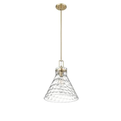 Barlon 60-Watt 1-Light Modern Gold Pendant-Light Clear Water Shade