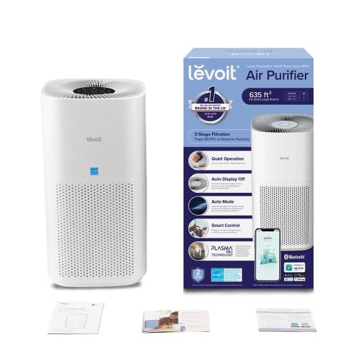 Color White PlasmaPro 600S Smart 635 sq.ft. Black Panel True HEPA Air Purifier