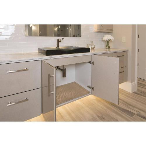34 in. x 19 in. Beige Bathroom Vanity Depth Under Sink Cabinet Mat Drip Tray Shelf Liner