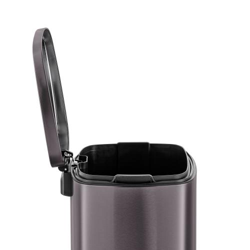 Qualiazero 50L / 13.2 Gallon Rectangular Step Can - Black - 13.2 Gallons