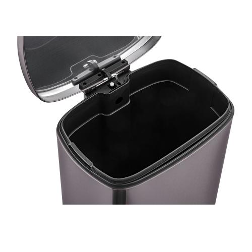 Qualiazero 50L / 13.2 Gallon Rectangular Step Can - Black - 13.2 Gallons