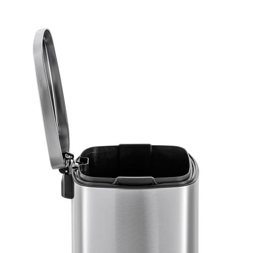 Qualiazero 50L / 13.2 Gallon Rectangular Step Can - Black - 13.2 Gallons