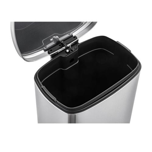 Qualiazero 50L / 13.2 Gallon Rectangular Step Can - Black - 13.2 Gallons