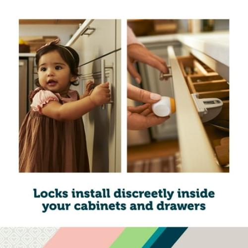 Safety 1st Secure-to-Explore Adhesive Magnetic Locks 2 Locks/1 Key, White