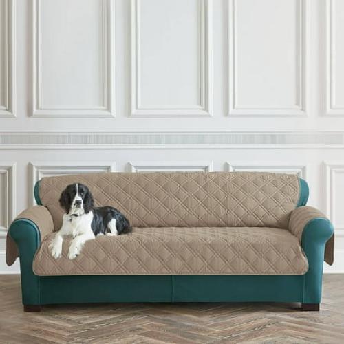 SureFit Pet Protector Sofa Furniture Cover in Taupe